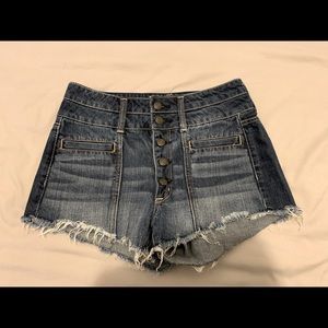 American Eagle High Waisted Button Up Jean Shorts